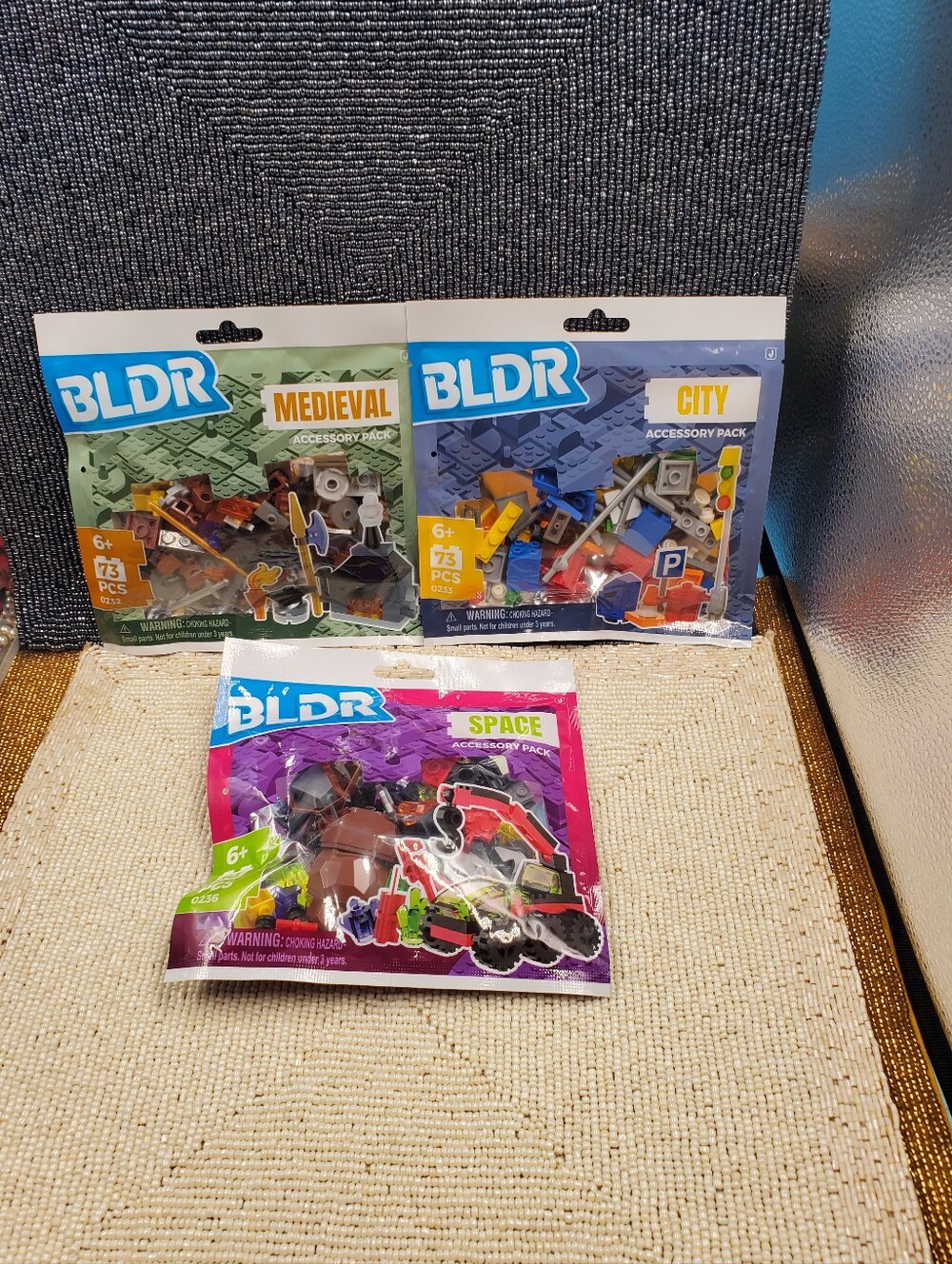 BLDR Medieval, City & Space Accessory Pack 73 Pcs Interlocking Blocks Toy 3Pack